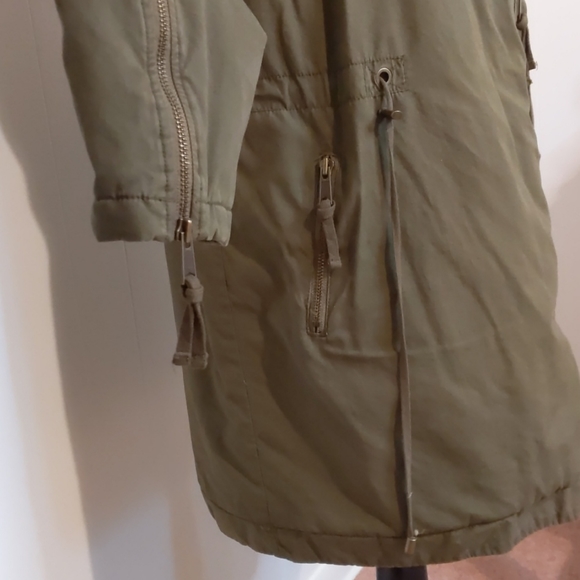 Free People Fur Lined Extreme Moto Parka / Olive - Picture 4 of 13